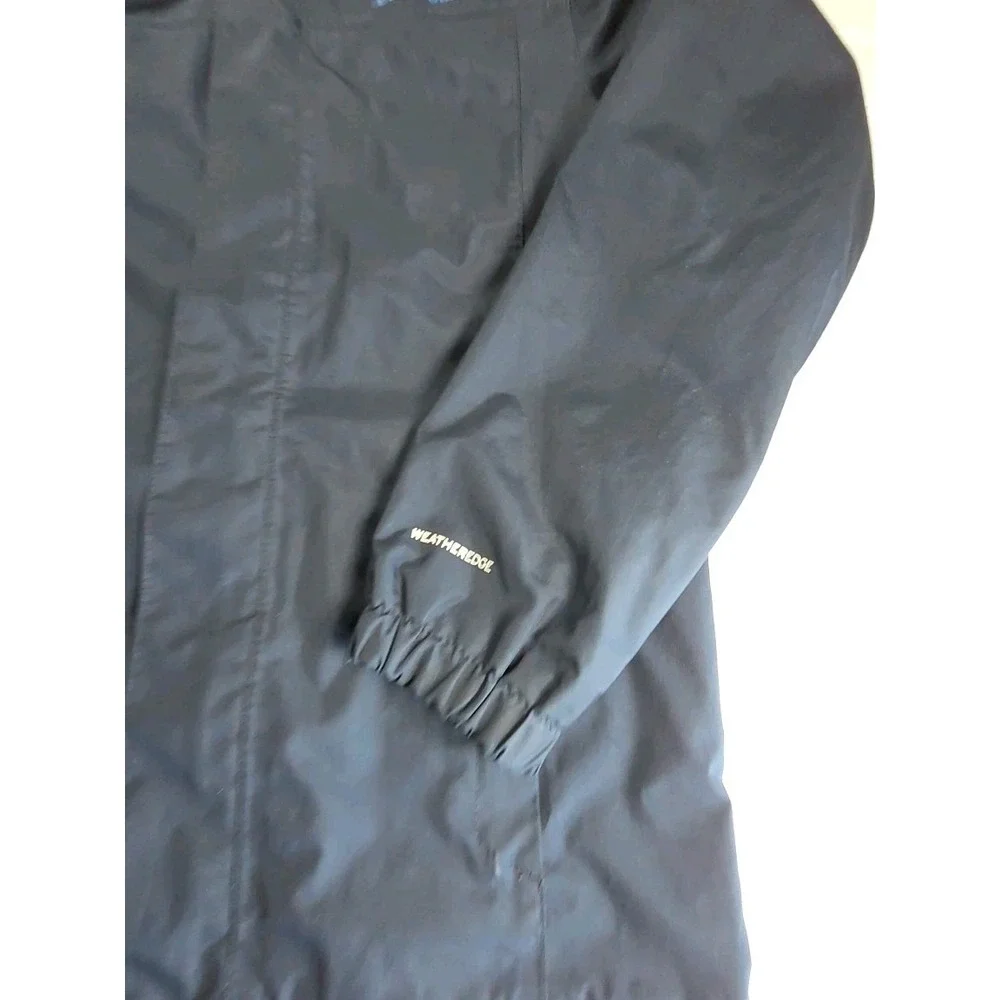 Eddie Bauer Rain Jacket Windbreaker Boys L 12 Blue Hooded Coastal Weatheredge